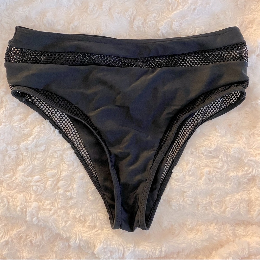 Black mesh bathing suit bottom